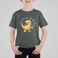 Funny Hanukkah Dinosaur Celebration Festival Of Lights Gift T Shirt For Kid Menorasaurus - Wonder Print Shop