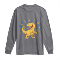 Funny Hanukkah Dinosaur Celebration Festival Of Lights Gift Long Sleeve Shirt Menorasaurus - Wonder Print Shop