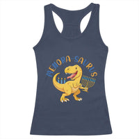 Funny Hanukkah Dinosaur Celebration Festival Of Lights Gift Racerback Tank Top Menorasaurus - Wonder Print Shop