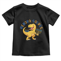 Funny Hanukkah Dinosaur Celebration Festival Of Lights Gift Toddler T Shirt Menorasaurus - Wonder Print Shop