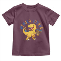 Funny Hanukkah Dinosaur Celebration Festival Of Lights Gift Toddler T Shirt Menorasaurus - Wonder Print Shop