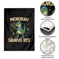 Funny Hanukkah Dinosaur Lover Garden Flag Menorasaurus Rex Festival Of Lights Gift - Wonder Print Shop