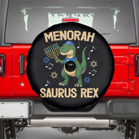 Funny Hanukkah Dinosaur Lover Spare Tire Cover Menorasaurus Rex Festival Of Lights Gift - Wonder Print Shop