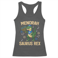 Funny Hanukkah Dinosaur Lover Racerback Tank Top Menorasaurus Rex Festival Of Lights Gift - Wonder Print Shop
