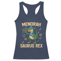 Funny Hanukkah Dinosaur Lover Racerback Tank Top Menorasaurus Rex Festival Of Lights Gift - Wonder Print Shop