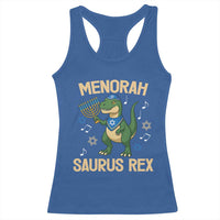 Funny Hanukkah Dinosaur Lover Racerback Tank Top Menorasaurus Rex Festival Of Lights Gift - Wonder Print Shop