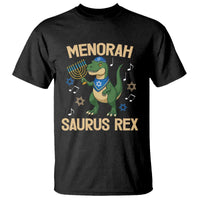 Funny Hanukkah Dinosaur Lover T Shirt Menorasaurus Rex Festival Of Lights Gift - Wonder Print Shop