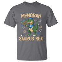 Funny Hanukkah Dinosaur Lover T Shirt Menorasaurus Rex Festival Of Lights Gift - Wonder Print Shop