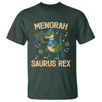 Funny Hanukkah Dinosaur Lover T Shirt Menorasaurus Rex Festival Of Lights Gift - Wonder Print Shop