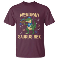 Funny Hanukkah Dinosaur Lover T Shirt Menorasaurus Rex Festival Of Lights Gift - Wonder Print Shop