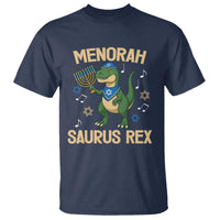Funny Hanukkah Dinosaur Lover T Shirt Menorasaurus Rex Festival Of Lights Gift - Wonder Print Shop