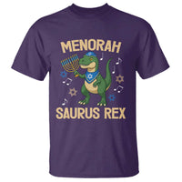 Funny Hanukkah Dinosaur Lover T Shirt Menorasaurus Rex Festival Of Lights Gift - Wonder Print Shop