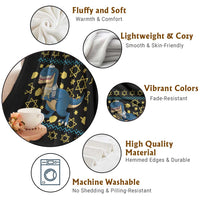 Funny Hanukkah Dinosaur Lover Ugly Sweater Throw Blanket Festival Of Lights Gift - Wonder Print Shop