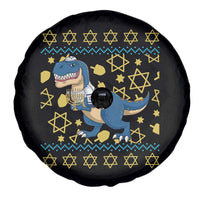Funny Hanukkah Dinosaur Lover Ugly Sweater Spare Tire Cover Festival Of Lights Gift - Wonder Print Shop
