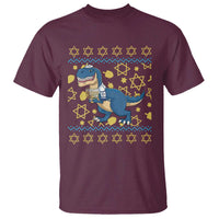 Funny Hanukkah Dinosaur Lover Ugly Sweater T Shirt Festival Of Lights Gift - Wonder Print Shop