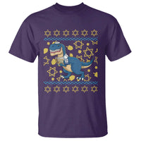 Funny Hanukkah Dinosaur Lover Ugly Sweater T Shirt Festival Of Lights Gift - Wonder Print Shop