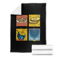 Hanukkah Throw Blanket Festival Of Lights Dreidel Menorah Candle Star Gift - Wonder Print Shop