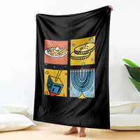 Hanukkah Throw Blanket Festival Of Lights Dreidel Menorah Candle Star Gift - Wonder Print Shop