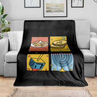 Hanukkah Throw Blanket Festival Of Lights Dreidel Menorah Candle Star Gift - Wonder Print Shop