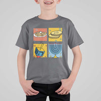 Hanukkah T Shirt For Kid Festival Of Lights Dreidel Menorah Candle Star Gift - Wonder Print Shop