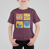 Hanukkah T Shirt For Kid Festival Of Lights Dreidel Menorah Candle Star Gift - Wonder Print Shop