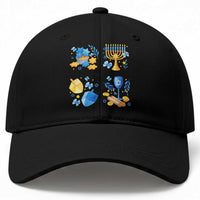 Hanukkah Celebration Baseball Cap Menorah Star Of David Candle Dreidel Gift