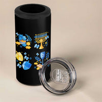 Hanukkah Celebration 4 in 1 Can Cooler Tumbler Menorah Star Of David Candle Dreidel Gift - Wonder Print Shop
