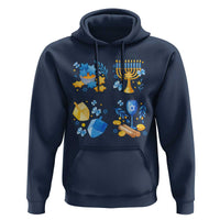 Hanukkah Celebration Hoodie Menorah Star Of David Candle Dreidel Gift - Wonder Print Shop