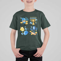 Hanukkah Celebration T Shirt For Kid Menorah Star Of David Candle Dreidel Gift - Wonder Print Shop
