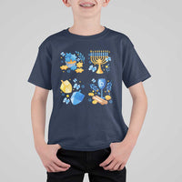 Hanukkah Celebration T Shirt For Kid Menorah Star Of David Candle Dreidel Gift - Wonder Print Shop