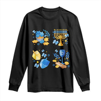 Hanukkah Celebration Long Sleeve Shirt Menorah Star Of David Candle Dreidel Gift - Wonder Print Shop