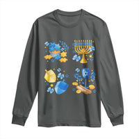 Hanukkah Celebration Long Sleeve Shirt Menorah Star Of David Candle Dreidel Gift - Wonder Print Shop