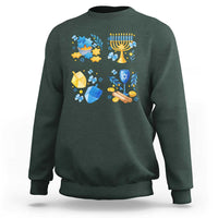 Hanukkah Celebration Sweatshirt Menorah Star Of David Candle Dreidel Gift - Wonder Print Shop