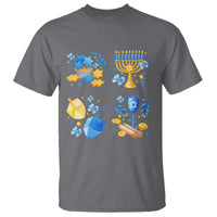 Hanukkah Celebration T Shirt Menorah Star Of David Candle Dreidel Gift - Wonder Print Shop