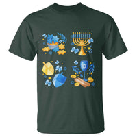 Hanukkah Celebration T Shirt Menorah Star Of David Candle Dreidel Gift - Wonder Print Shop
