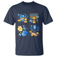 Hanukkah Celebration T Shirt Menorah Star Of David Candle Dreidel Gift - Wonder Print Shop