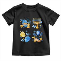 Hanukkah Celebration Toddler T Shirt Menorah Star Of David Candle Dreidel Gift - Wonder Print Shop