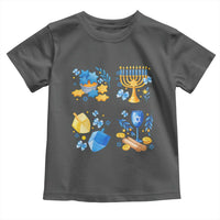 Hanukkah Celebration Toddler T Shirt Menorah Star Of David Candle Dreidel Gift - Wonder Print Shop