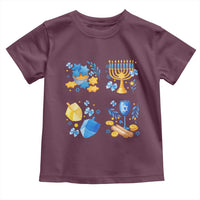Hanukkah Celebration Toddler T Shirt Menorah Star Of David Candle Dreidel Gift - Wonder Print Shop