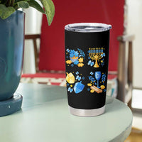 Hanukkah Celebration Tumbler Cup Menorah Star Of David Candle Dreidel Gift - Wonder Print Shop