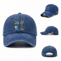Hanukkah Celebration Washed Cotton Baseball Cap Menorah Star Of David Candle Dreidel Gift