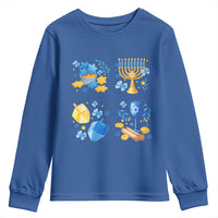 Hanukkah Celebration Youth Sweatshirt Menorah Star Of David Candle Dreidel Gift - Wonder Print Shop