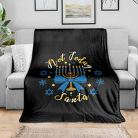 Coquette Hanukkah Menorah Bow Throw Blanket Not Today Santa Jewish Holiday Gift - Wonder Print Shop