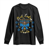 Coquette Hanukkah Menorah Bow Long Sleeve Shirt Not Today Santa Jewish Holiday Gift - Wonder Print Shop