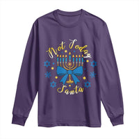 Coquette Hanukkah Menorah Bow Long Sleeve Shirt Not Today Santa Jewish Holiday Gift - Wonder Print Shop