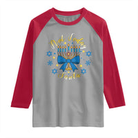 Coquette Hanukkah Menorah Bow Raglan Shirt Not Today Santa Jewish Holiday Gift - Wonder Print Shop