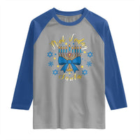 Coquette Hanukkah Menorah Bow Raglan Shirt Not Today Santa Jewish Holiday Gift - Wonder Print Shop