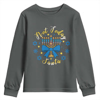 Coquette Hanukkah Menorah Bow Youth Sweatshirt Not Today Santa Jewish Holiday Gift - Wonder Print Shop