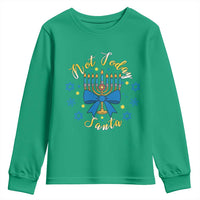Coquette Hanukkah Menorah Bow Youth Sweatshirt Not Today Santa Jewish Holiday Gift - Wonder Print Shop