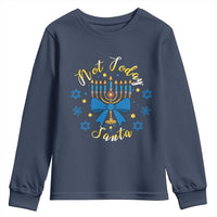 Coquette Hanukkah Menorah Bow Youth Sweatshirt Not Today Santa Jewish Holiday Gift - Wonder Print Shop
